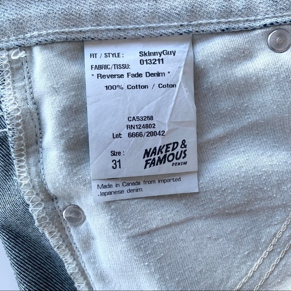 naked and famous reversefade skinnyguy jeans s31 - Picture 10 of 11